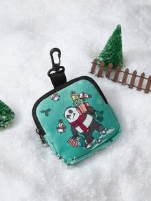 We Bare Bears X SHEIN محفظة صغيرة مع مشبك أمان وجيب سحاب، حقيبة تخزين متعددة الوظائف، منظم لجمع العملات، مناسبة للرجال والنساء