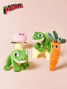 POKOJA LAND Colgantes de peluche realistas en forma de rana verde y zanahoria naranja, regalos de decoración de fiesta - Verde - Ver 2