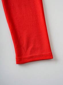 SCOOBY-DOO X SHEIN Young Boy Cartoon Pattern Patchwork Striped Crew Neck Long Sleeve Knit Casual T-Shirt Kids Baseball Clothes - Red - View 4