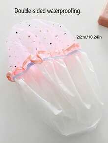 1 Peça Touca de Banho Extra Grande À Prova d'Água com Design de Camada Dupla para Mulheres e Meninas, Serve para Todos os Tipos de Cabelo Longo, Curto e Encaracolado, Acessório de Banho Reutilizável para Casa, Viagem, Escola e Salão