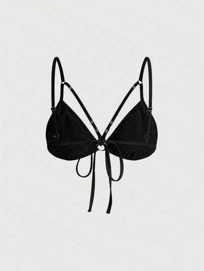 ROMWE Avant Top corto inalámbrico con aplicaciones de strass sexy para mujer, estilo Y2K