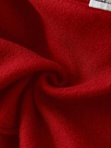 SHEIN 2 件套女婴羊毛衫和裤子套装，刺绣字母设计，适合户外和室内穿着的休闲装，秋冬 - 紅色 - 查看 3