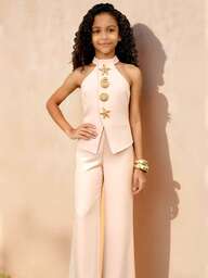 Travachic KIDS Tween Girl Casual Elegant Solid Color Tank Top Set