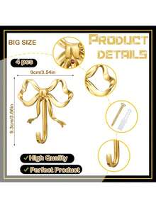 Móc treo khăn treo tường bằng đồng thau, móc treo áo khoác bằng đồng thau, giá đỡ trang trí cho đám cưới, phòng tắm, phòng khách, nhà bếp - Nhiều màu - Xem 3