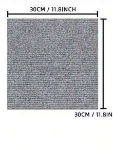 10pcs 30x30cm Easy-To-Install Self-Adhesive Striped Carpet For Office, Living Room, And Bedroom Mats With Aluminum Foil Bottom - No Residue, Freely Spliced