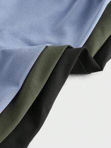 Manfinity VCAY Men's Knitted Casual Loose Solid Color Short Sleeve T-Shirt - Black - View 7