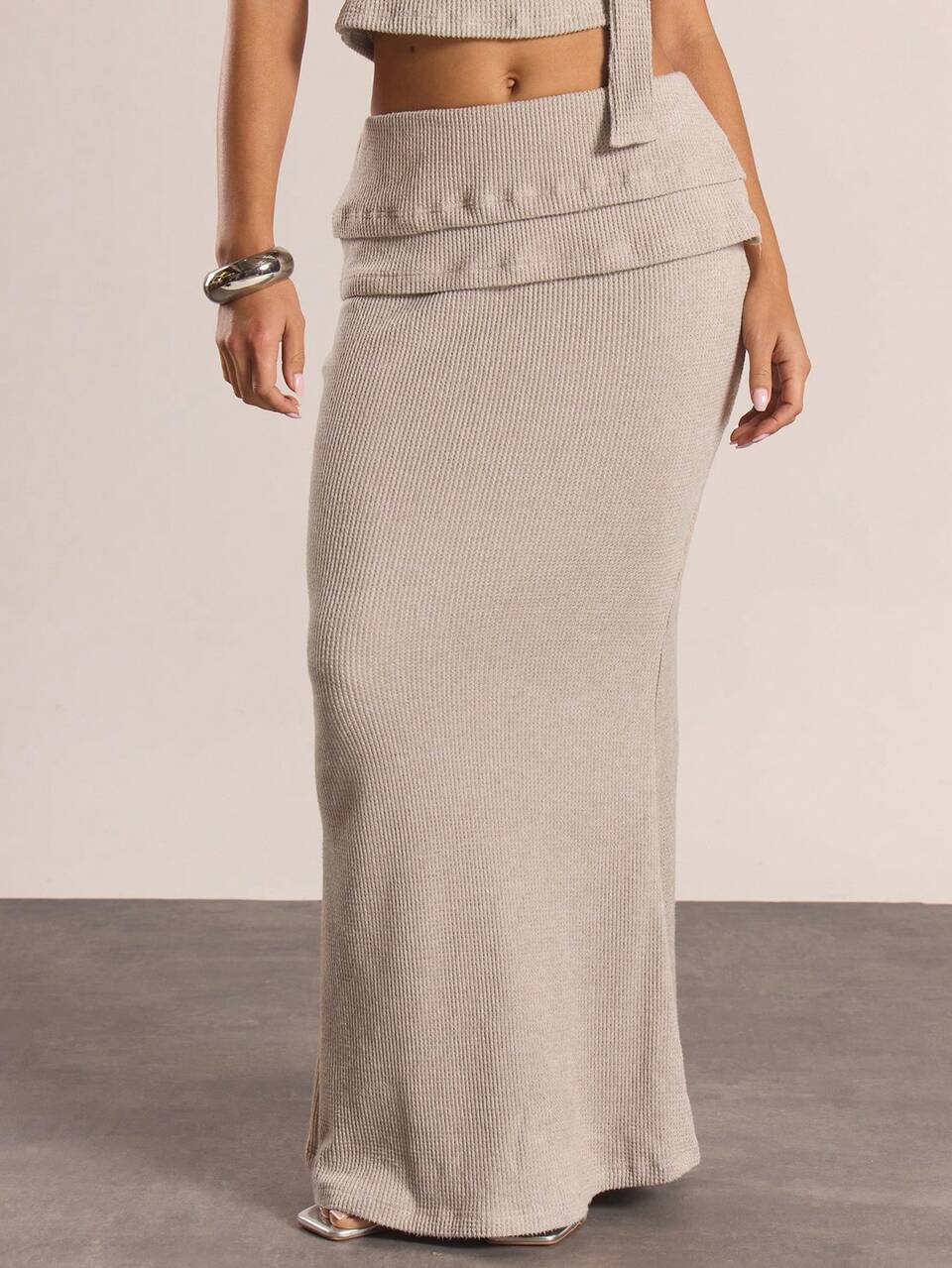 Mid Waist Long Maxi Knit Skirt Only Autumn  Casual Going Out Everyday Night Out Sexy Cute Cosy Party Fall Summer