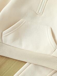 Souflis Souflis 2 件套男婴连帽拉链运动衫和慢跑裤套装，长袖套头连帽衫带口袋和松紧腰休闲裤，适合日常穿着、度假、上学、秋冬