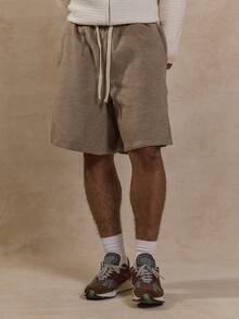 Musero Drawstring Basic Plain Style Shorts Spring Summer - Brown - View 2