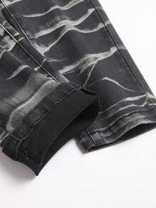 Chillumni Men's Fashion Distressed Slant Pocket Skinny Fit Jeans Slim Fit Black Street Hang Out Distressed Jeans For Boyfriend & Husband