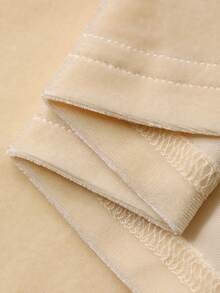 DAZY Vestido de media longitud con forro térmico, encaje y parches, estilo de cola de pez para mujer en otoño - Beis - Ver 10