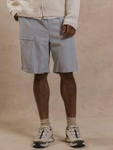 Musero Oversized Square Pocket Shorts - Baby Blue - View 2