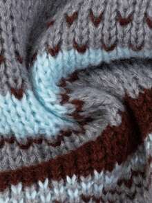 Resyla Comfortable Versatile Retro Striped Loose Fit Vest - Grey - View 6