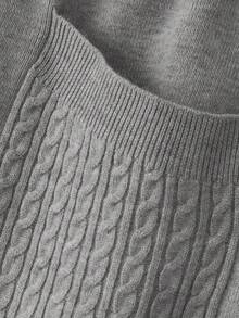 SHEIN Lacomfia Váy len thanh lịch dành cho nữ đính đá, sequin và trang trí túi, thời trang và cao cấp - Xám - Xem 4