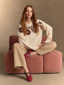 Rosivie 2025 Handwoven Niche Fashion Shoes, New Arrival Double Buckle Strap Ballet Flats For Women - Red - View 4