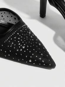 CUCCOO SZL 女式尖头水钻装饰扣设计高跟鞋 - 黑色 - 查看 10