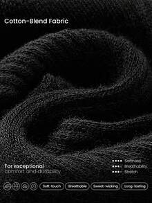 GLOWMODE Tất hỗ trợ hàng ngày bằng vải cotton pha mềm mại ấm áp - Dark Black - Xem 5