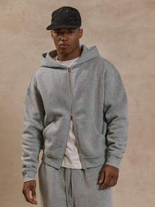 Musero Basic Long Sleeve Essentials Premium Zip Through Hoodie Sweater Autumn Winter Co Ord Top Only Autumn Winter