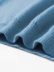 Chillumni 男士字母图案休闲百搭圆领长袖套头卫衣 - 藍色 - 查看 6