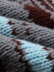 Resyla Comfortable Versatile Retro Striped Loose Fit Vest - Grey - View 3