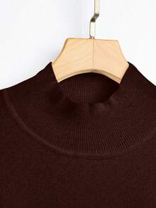 Linhara Bộ áo len dệt kim dáng rộng họa tiết sọc tương phản thường ngày đi làm cho nữ cỡ lớn và quần ống rộng, mùa thu/đông - Nhiều màu - Xem 4