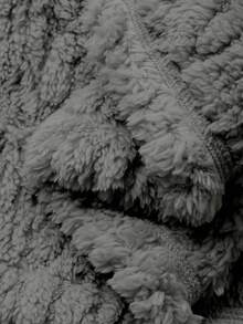 DAZY Women's Minimalist Textured Fleece Long Fluffy Robe, Winter Loungewear