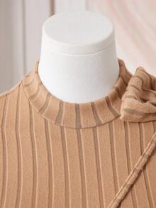 Vestido de manga larga con estampado de mariposa para niñas de talla grande - Albaricoque - Ver 7