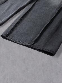 Manfinity Denimwave Manfinity Streetstyle Men's Pocket Distressed Loose Wide Leg Casual Jeans