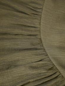 Wildy Women's Casual Textured Ruffle Hem Mini Dress, Suitable For Everyday Wear In Autumn/Winter - Green - View 9