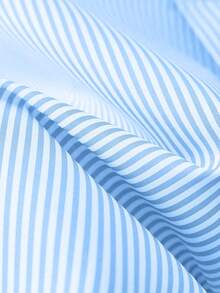 Franclia 时尚高端法式设计宽松蝙蝠袖条纹领女式衬衫 - 淺藍色 - 查看 3