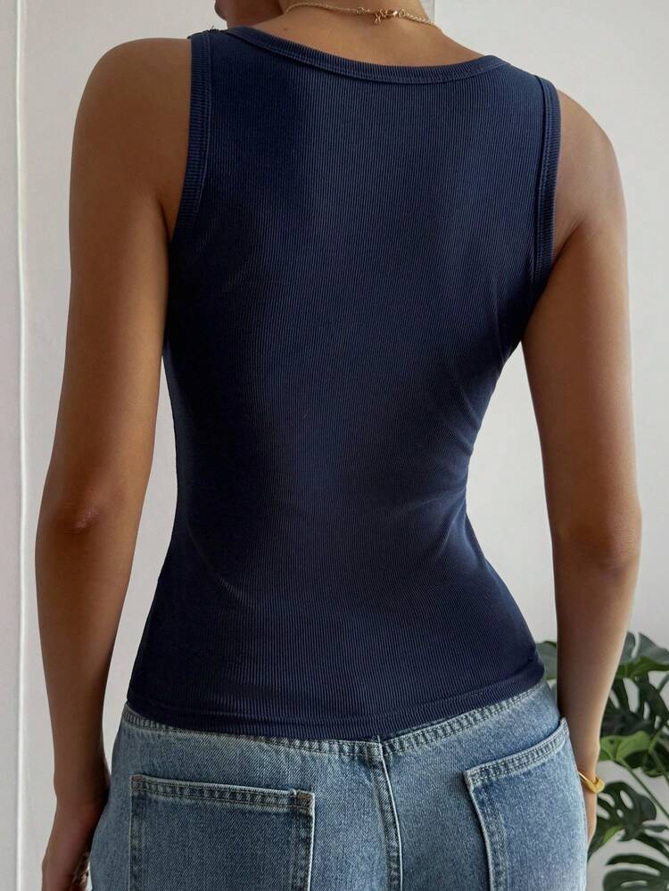 Women's Casual Solid Color Tank Top, Summer