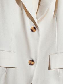 Franclia 2pcs Elegant Office Wear Set - Solid Color Blazer Jacket And High Waisted Skirt Clothes For University Fall Cloth For Women - Apricot - View 4