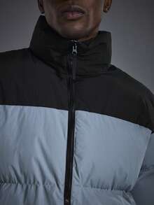 Driftmere Áo khoác mùa đông nam, thiết kế phối màu tương phản, chất liệu dày dặn, thời trang hàng ngày, mùa thu, phối màu tương phản, áo khoác thể thao mùa đông thường ngày, ấm áp. - Màu xanh lam - Xem 5