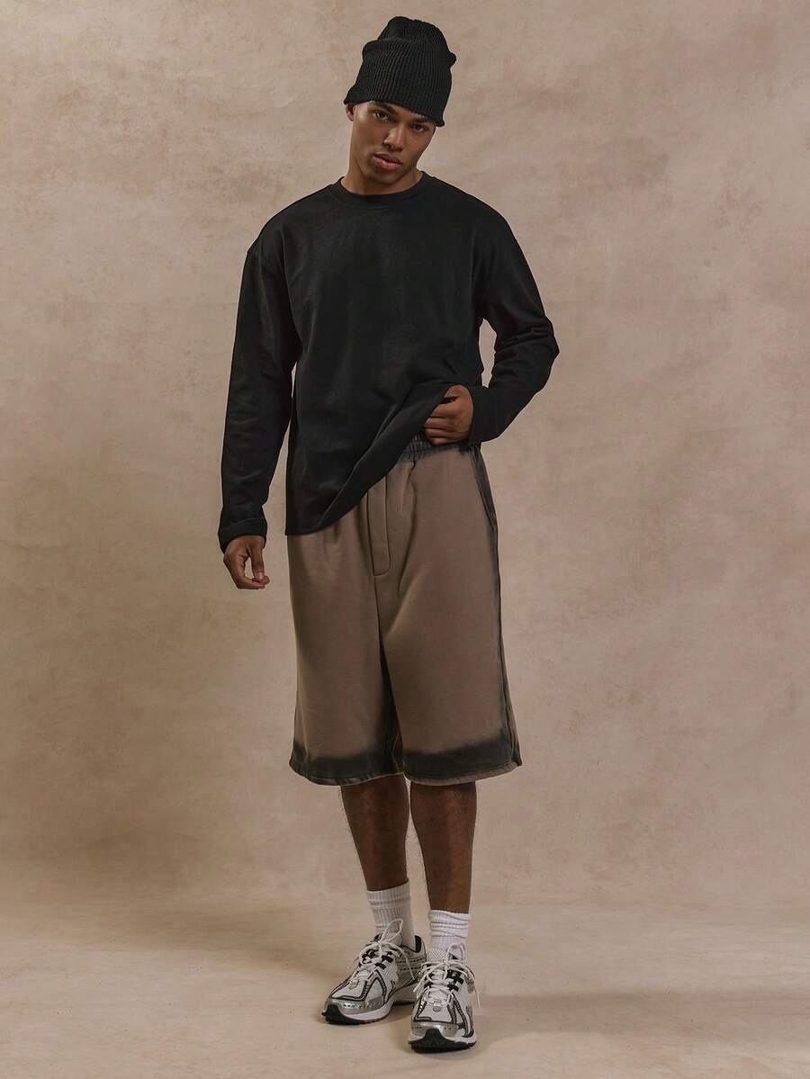 Musero Extreme Washed Long Line Jersey Fleece Streetwear Style Shorts SPRING SUMMER Wardrobe - Multicolor - View 1