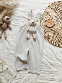 Vintaside Kids Baby Boy Spring & Autumn Sleeveless Fashionable Versatile Cute Bear Printed Jumpsuit, Suitable For Outdoor, Camping, Vacation Or Christmas Wear - White - View 6
