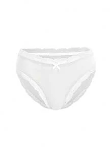 Ocili 5pcs/Pack Chic Autumn Leisure Basic Solid Color Soft Cotton Lace Trim Low Waist Women's Briefs Panties For Women Lace Contrast Lace Women Briefs - Multicolor - View 8