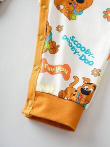SCOOBY-DOO X SHEIN Mono de bebé niño con gráfico lindo de cachorro de dibujos animados y letras - Blanco - Ver 7