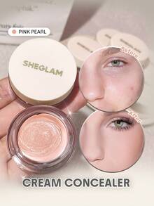 SHEGLAM Rapid Retouch Cream Concealer-Pink Pearl Rapid Retouch Cream Concealer-Pink Pearl Full Cover Cream Concealer Long Lasting Brighten/Brightening Full Coverage/High Coverage Corrector Weightless All-Day Hydrate Concealer Brand Beauty Makeup Face Paint Cosmetic For Women Girls Perfect For Winter Spring Ideal For Y2K Fancy Fashion Suitable For Birthday Gift Party Ready Best Color - Pink Pearl - View 1