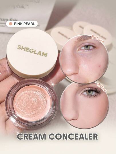 SHEGLAM Rapid Retouch 霜狀遮瑕膏-粉紅色珍珠 Rapid Retouch 霜狀遮瑕膏-粉紅色珍珠 全覆蓋霜狀遮瑕膏 持久提亮/亮白 全面覆蓋/高覆蓋 修正輕盈全天保濕遮瑕膏 品牌 美容 化妝 化妝品 適合女性與女孩 完美搭配冬季 Y2K 時尚 流行 生日禮物 假期 派對準備就緒 最佳顏色