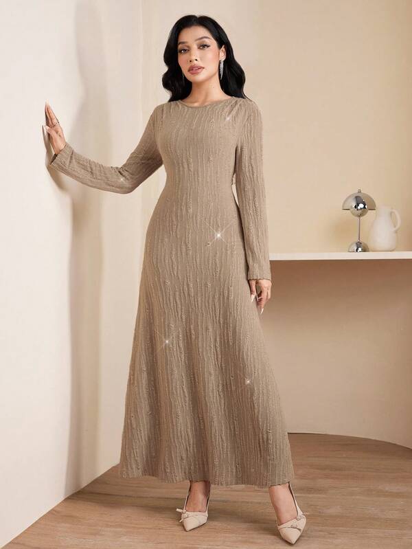 Veilorie New Style Off-Shoulder Pleated Waist Comfortable Elegant Dress