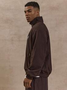 Musero Pinstripe Oversized Long Sleeve Zip Through PREMIUM Tracksuit Set Jacket Only High Neck No Hood Zip Up Pockets SPRING SUMMER - Multicolor - View 3