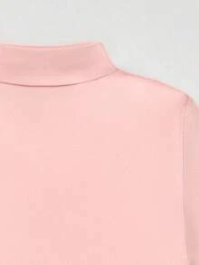Cozy Pixies 2件装女婴纯色舒适百搭长袖连体衣，女婴连体衣，婴儿服装，女婴黑白粉色，女婴长袖泳衣，女婴连体衣，冬季女婴服装，立领 - 彩色 - 查看 6