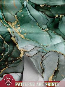 EMERY ROSE Elegant Marble Texture Print Plus Size 2 Pieces Set, Suitable For Party,Flower/Spring/Summer/Vacation - Multicolor - View 3