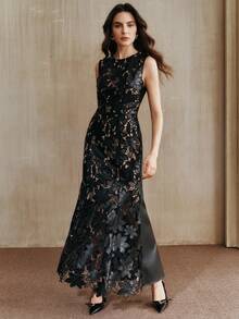 Đầm đuôi cá không tay Anewsta New Elegant bằng chất liệu PU, cắt laser, dành cho nữ, thích hợp cho mùa xuân/hè. - màu đen - Xem 5