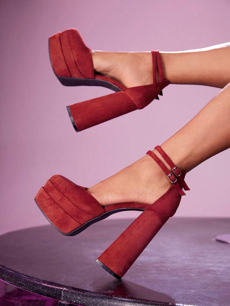 CUCCOO LuxiPop Glossy Patent Leather High Heel Pumps, Elegant Platform Heels Suitable For Music Festivals, Halloween, Christmas, Party, Nightclub