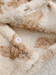 2件套婴幼儿男童秋冬新款长袖上衣和裤子套装，可爱小熊水印抓绒家居服及休闲睡衣套装 - 彩色 - 查看 5