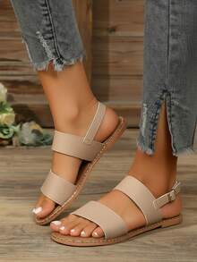 Women Flat Sandals - Beige - View 2