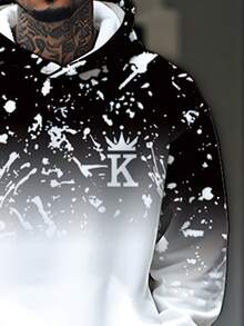 Manfinity LEGND 2 件男士休闲渐变色连帽衫和裤子运动服套装，秋季服装