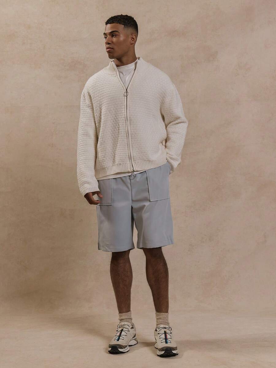 Musero Oversized Square Pocket Shorts - Baby Blue - View 1