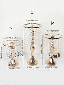 10件套户外婚礼餐桌中心装饰品，仿真花瓶，金色花卉摆件，多功能金属花架，优雅婚礼中心装饰花瓶，水晶花架，适用于婚礼、宴会、餐厅、酒店装饰、圣诞节等场合。 - 金色 - 查看 3